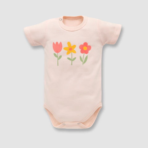 BODY ALGODON PIMA DURAZNO FLORCITAS - comprar online