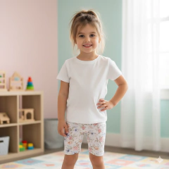 BIKER NIÑA FLOREADA NATURAL - Pequeño Panda