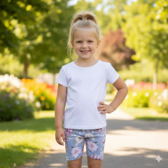 BIKER NIÑA FLOREADA CELESTE - Pequeño Panda