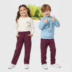 PANTALON RECTO NIÑO RUSTICO BORDO en internet