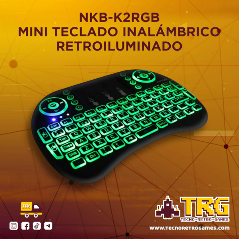 MINI TECLADO INALÁMBRICO RETROILUMINADO - NKB-K2RGB / NOGA