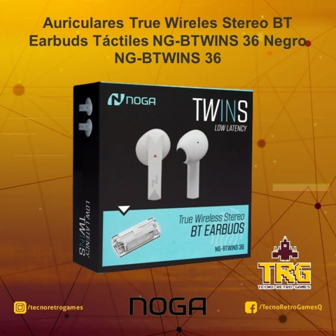 Auriculares True Wireles Stereo BT Earbuds Táctiles NG-BTWINS 36 NOGA Negro