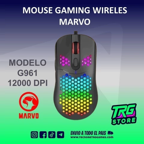 Mouse Gamer Marvo G961 RGB 12000 DPI Ideal para un gran juego. - comprar online