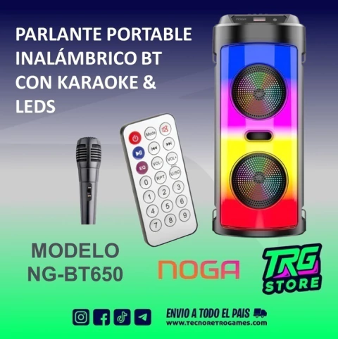 Parlante Bluetooth Noga BT650 con Karaoke, LEDs y Micrófono | Portable y Potente - comprar online