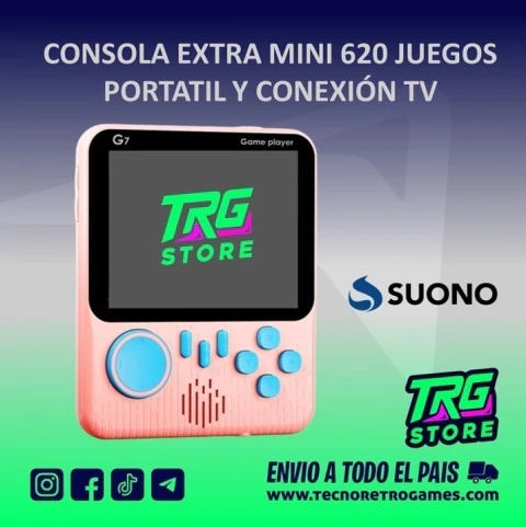 CONSOLA EXTRA MINI DE VIDEO JUEGOS PORTATIL Y PARA LA TV 620 JUEGOS CLASICOS G7