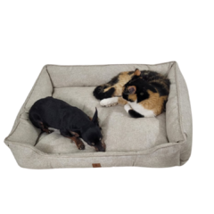 Cama Retangular Pet Bege Fendi Mescla Vivi For Pets - Vivi For Pets