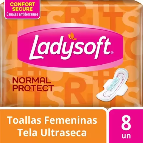 LADYSOFT TOALLAS FEMENINAS NORMAL PROTECT ULTRASECA X 8 UND