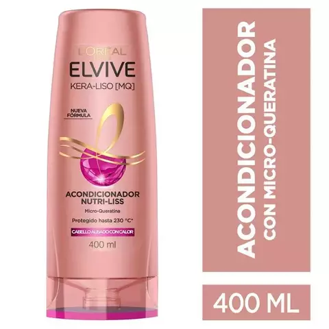 ELVIVE ACONDICIONADOR KERA-LISO MICRO KERATINA 230° X 400 ML