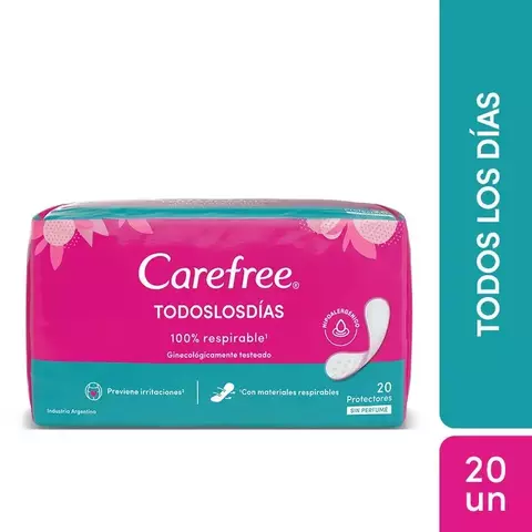 CAREFREE PROTECTORES DIARIOS TODOS LOS DIAS X 20 UNDS