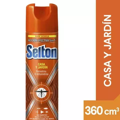 SELTON INSECTICIDA MOSCAS Y MOSQUITOS CASA Y JARDÍN X 360 ML