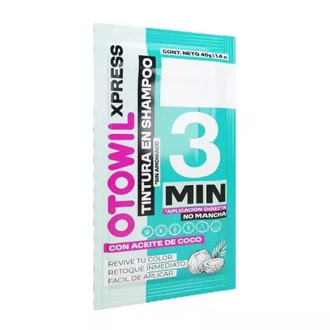 OTOWIL TINTURA EN SHAMPOO SIN AMONIACO 3 MINUTOS X 40 GRS
