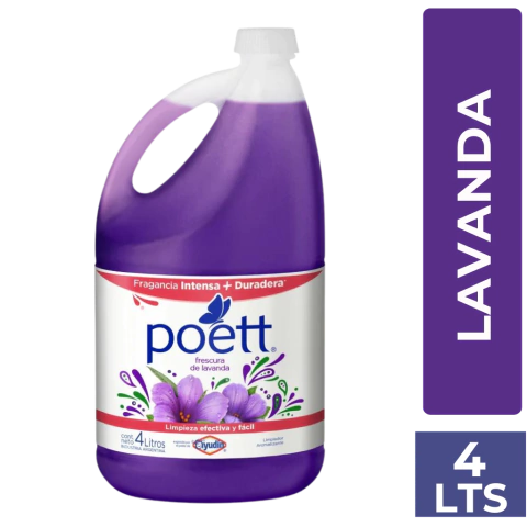 POETT LIMPIADOR LIQUIDO FRESCURA LAVANDA X 4 LTS