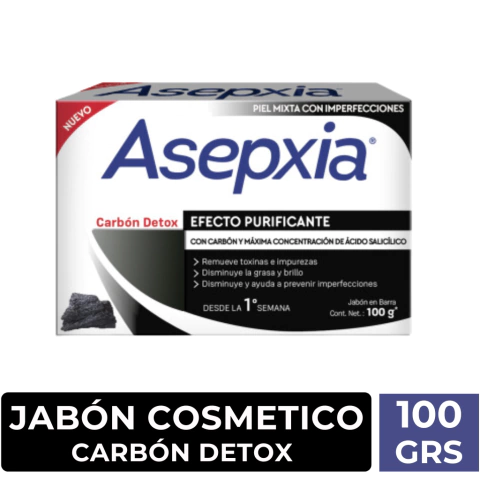 ASEPXIA JABÓN EN BARRA CARBÓN DETOX X 100 GRS