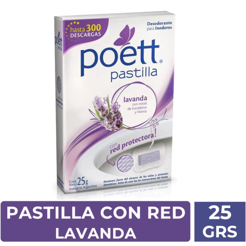 POETT PASTILLA PARA INODORO CON RED LAVANDA X 25 GRS