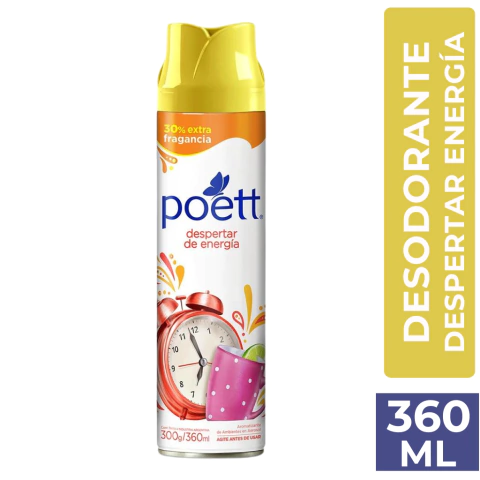 POETT DESODORANTE DE AMBIENTE DESPERTAR DE ENERGIA X 360 ML