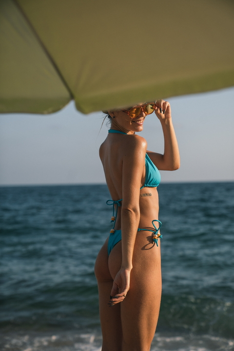 Bikini Dos Corazones Celeste
