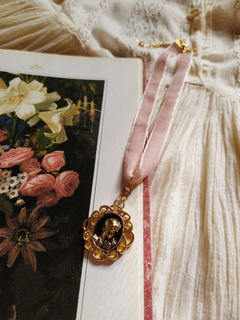 Choker veludo rosa Camafeu