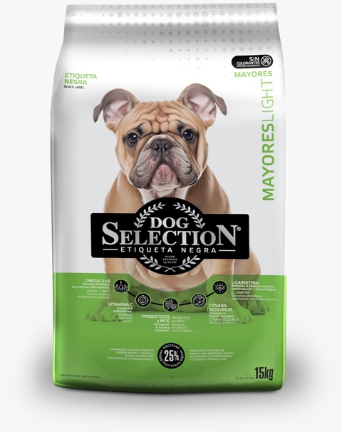 DOG SELECTION ETIQUETA NEGRA ADULTO SEÑIOR LIGHT X 2 KG