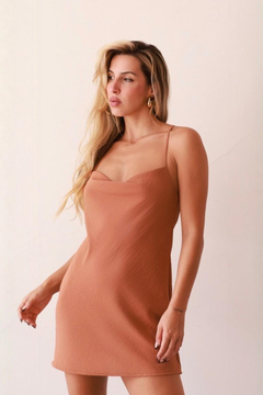 SLIP DRESS AYLA CURTO MOCHA MOUSSE - comprar online