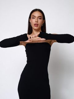 VESTIDO KIM LONGO PRETO - loja online