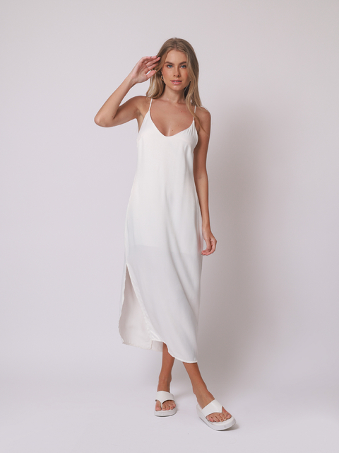 VESTIDO MIDI OLIVIA OFF WHITE