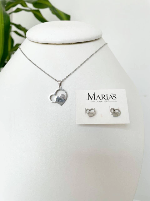 Conjunto + aros heart love (CACOLOVE)