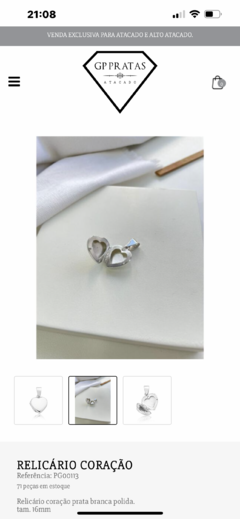 Relicário de coração. - comprar online