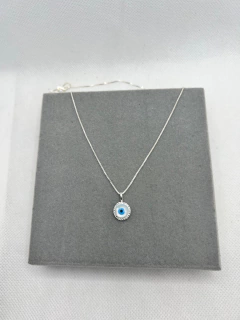 Colar 45 cm olho grego com cristais. - comprar online