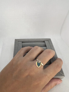 Anel coração cristal coração.