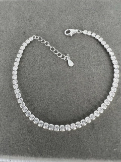 Pulseira Riviera zircônias redonda .