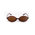 Óculos De Sol Da Moda Violeta 2.0 Oval Marrom Estilo Vintage Lente Marrom
