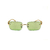 Óculos De Sol Da Moda Leona Lente Verde Metal Dourado Pantera Na Haste