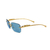 Óculos De Sol Da Moda Leona Lente Azul Metal Dourado Pantera Na Haste - comprar online