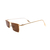 Óculos De Sol Da Moda Lana Lente Marrom Metal Dourado Retro Pequeno na internet