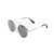 Óculos De Sol Da Moda Jade Metal Prata Lente Espelhada Redondo Com Ponte - comprar online