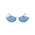 Óculos De Sol Da Moda Britney azul oval metal prata com lentes parafusadas - comprar online
