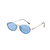Óculos De Sol Da Moda Britney azul oval metal prata com lentes parafusadas na internet