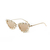 Óculos De Sol Da Moda Tiffany Gatinho Metal Dourado Com Pedras - comprar online