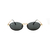 Óculos De Sol Da Moda Britney preto oval metal dourado com lentes parafusadas