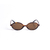 Óculos De Sol Da Moda Violeta Oval Tartaruga Vintage Lente Marrom - comprar online