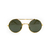 Óculos De Sol Da Moda Cora Metal Dourado Redondo Com Ponte Clássico