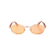 Óculos De Sol Da Moda Donatella oval metal dourado lente Laranja
