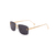 Óculos De Sol Da Moda Coralina Metal Dourado Quadrado Lente Cinza - comprar online