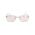 Óculos De Sol Da Moda Coralina Metal Prata Quadrado Lente Semi Espelhado Parafusado
