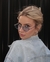 Óculos De Sol Da Moda Britney azul oval metal prata com lentes parafusadas - Foss Eyewear