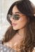 Imagem do Óculos De Sol Da Moda Coralina Metal Dourado Quadrado Lente Cinza