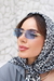Imagem do Óculos De Sol Da Moda Leona Lente Azul Metal Dourado Pantera Na Haste
