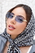 Óculos De Sol Da Moda Leona Lente Azul Metal Dourado Pantera Na Haste - Foss Eyewear