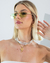 Óculos De Sol Da Moda Leona Lente Verde Metal Dourado Pantera Na Haste - Foss Eyewear