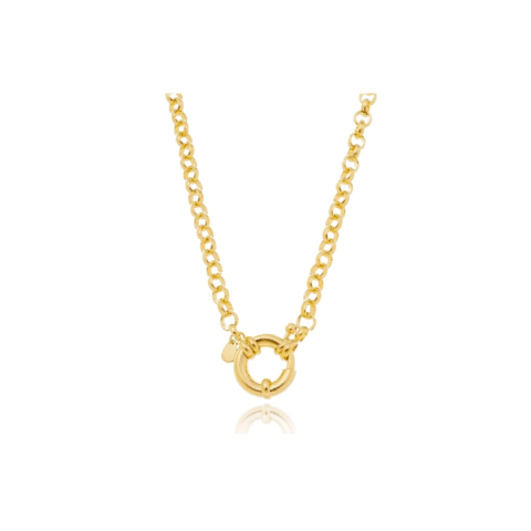 Colar elo português com fecho bóia 50cm - Banhado á Ouro 18k na internet